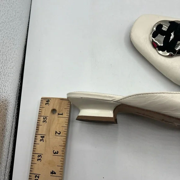 Tory Burch Sz‎ 10 Patos Logo Kitten Heel Mules - Picture 7 of 13